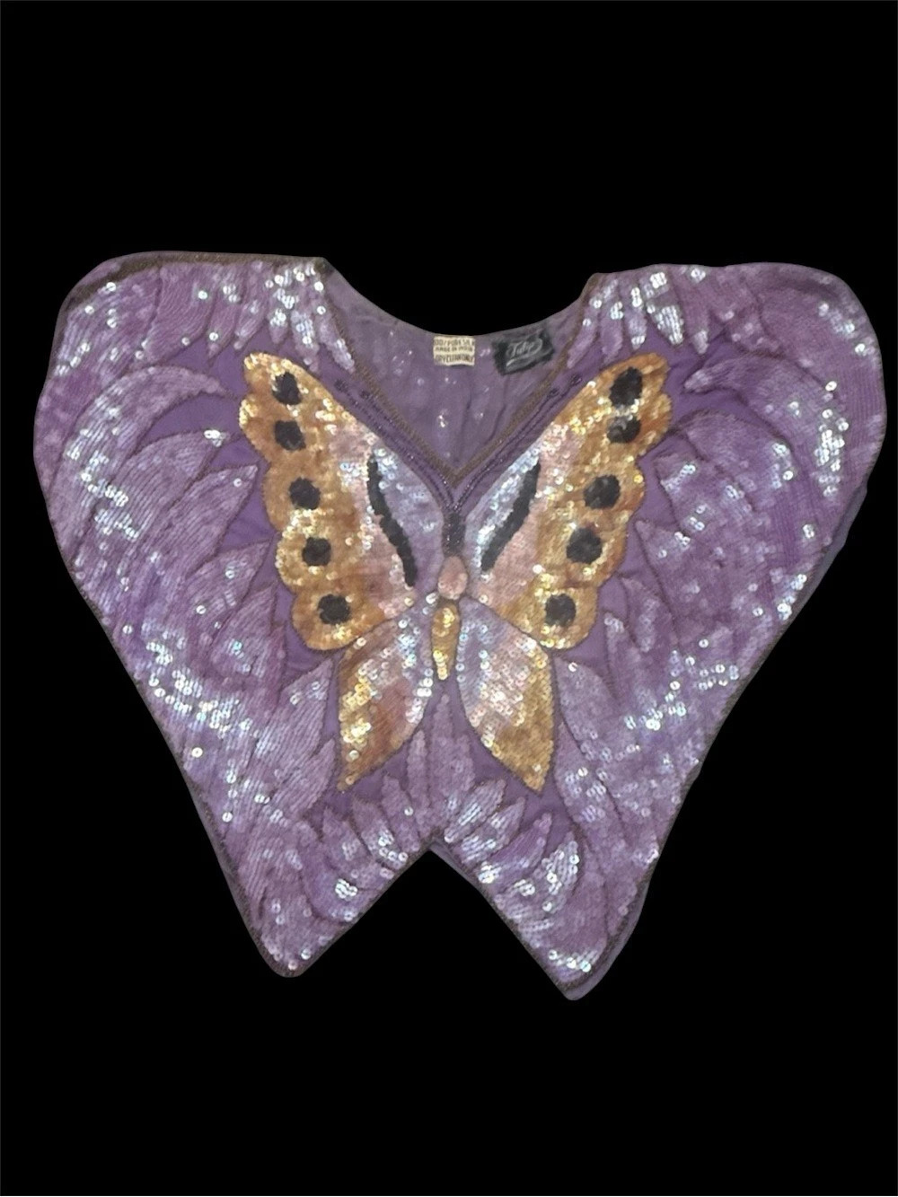 Vintage Silk Tulip Clothing Co. Sequined Butterfly Top